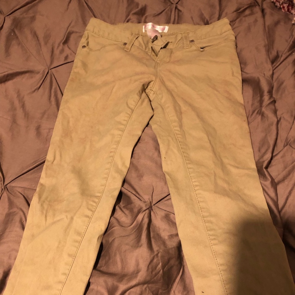Khaki straight leg pants